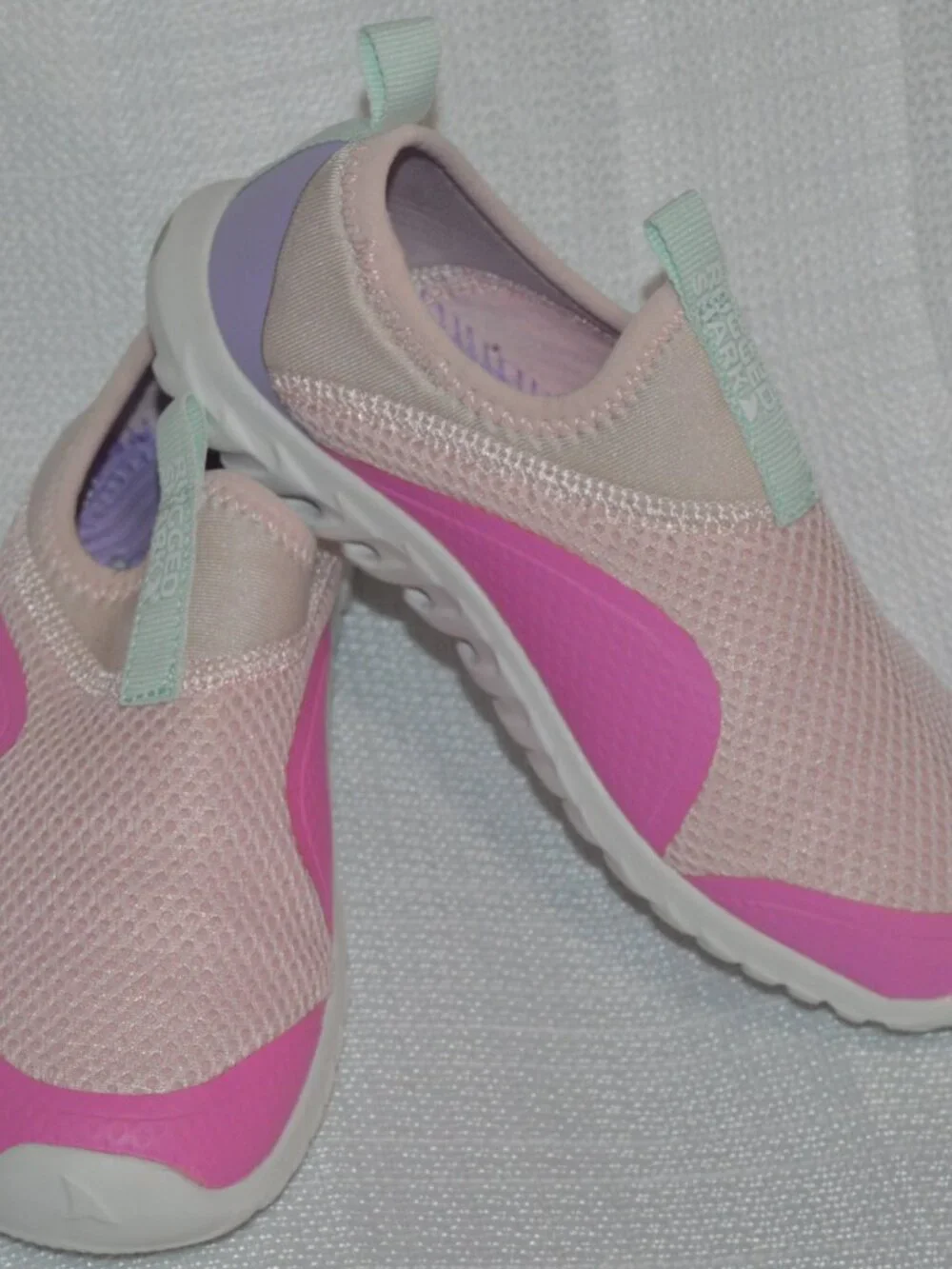 Rugged Shark girl’s little shoes size 12 pink/green aqua shoes